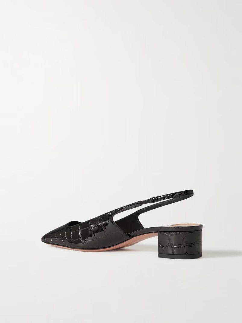 Ginza 35 croc-effect patent-leather slingback pumps Ginza 35 croc-effect patent-leather slingback pumps