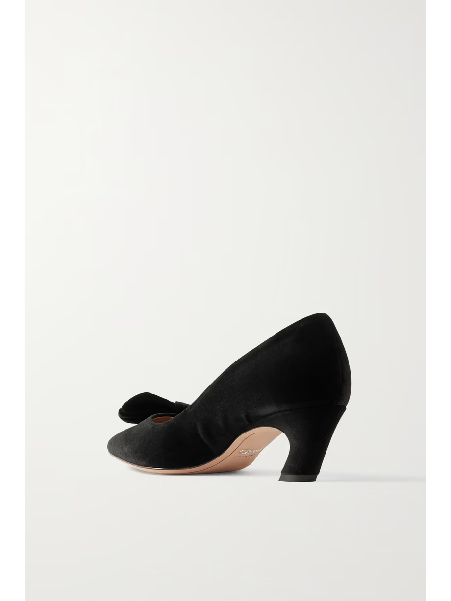 Oli bow-detailed velvet pumps Oli bow-detailed velvet pumps