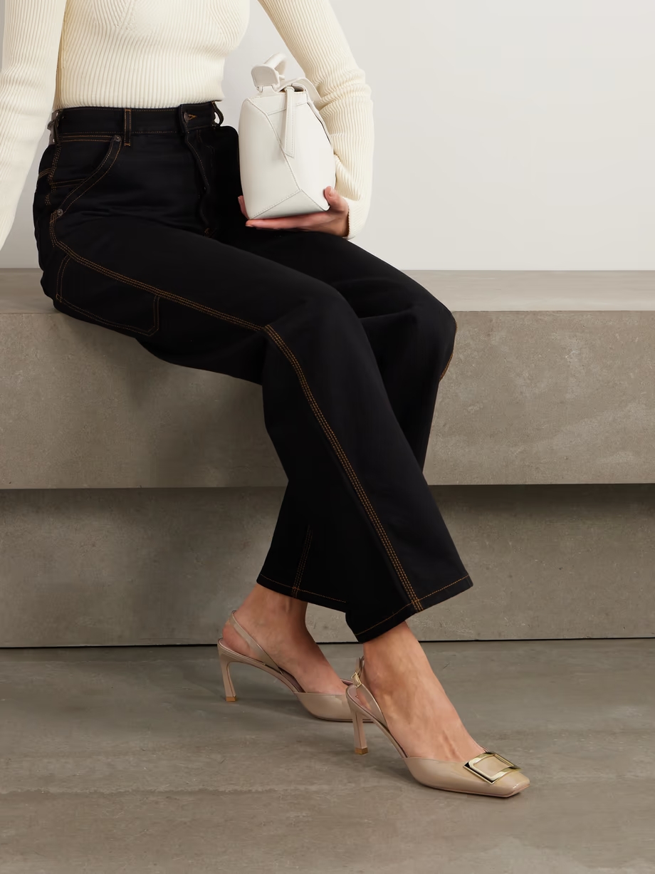 Trompette patent-leather slingback pumps Trompette patent-leather slingback pumps