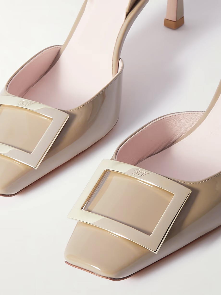 Trompette patent-leather slingback pumps Trompette patent-leather slingback pumps