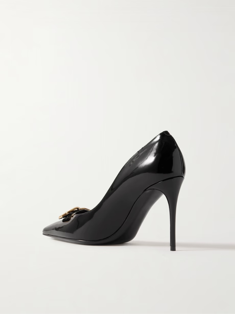 Formale embellished patent-leather point-toe pumps Formale embellished patent-leather point-toe pumps