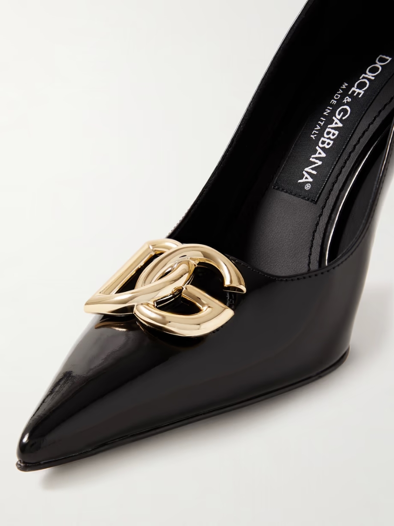Formale embellished patent-leather point-toe pumps Formale embellished patent-leather point-toe pumps