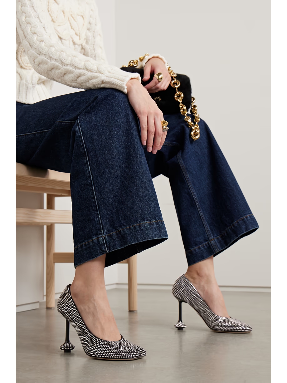 Toy crystal-embellished suede pumps Toy crystal-embellished suede pumps