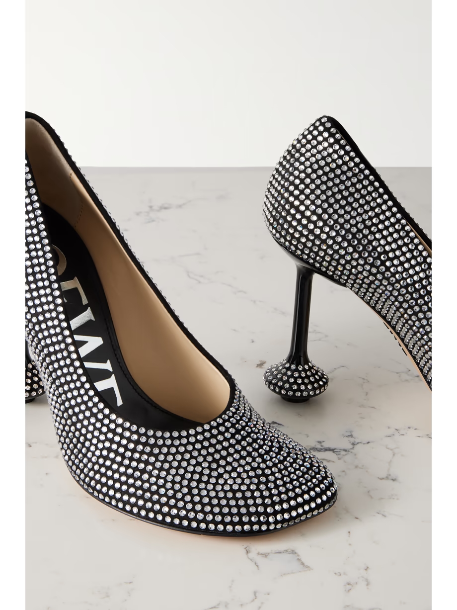 Toy crystal-embellished suede pumps Toy crystal-embellished suede pumps