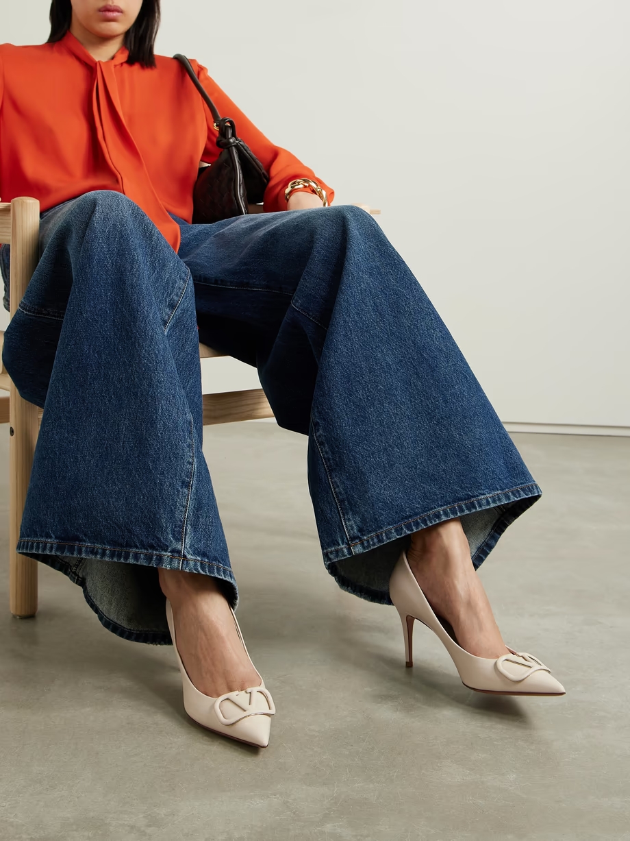 VLOGO 80 embellished leather pumps VLOGO 80 embellished leather pumps
