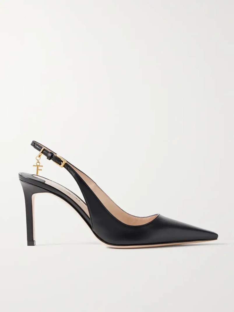Angelina embellished leather slingback pumps Angelina embellished leather slingback pumps