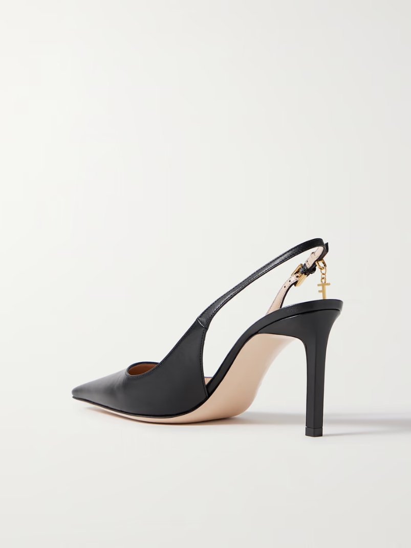 Angelina embellished leather slingback pumps Angelina embellished leather slingback pumps