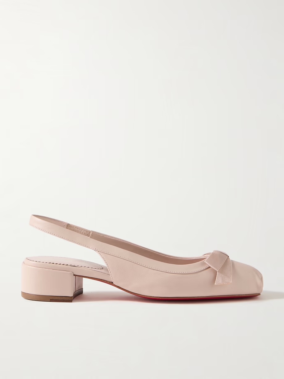 Mamaflirt 30 bow-embellished leather slingback pumps Mamaflirt 30 bow-embellished leather slingback pumps