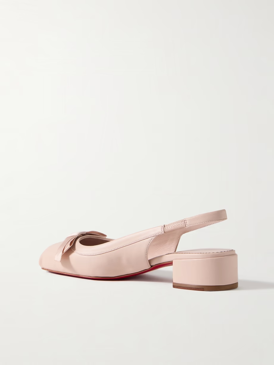 Mamaflirt 30 bow-embellished leather slingback pumps Mamaflirt 30 bow-embellished leather slingback pumps
