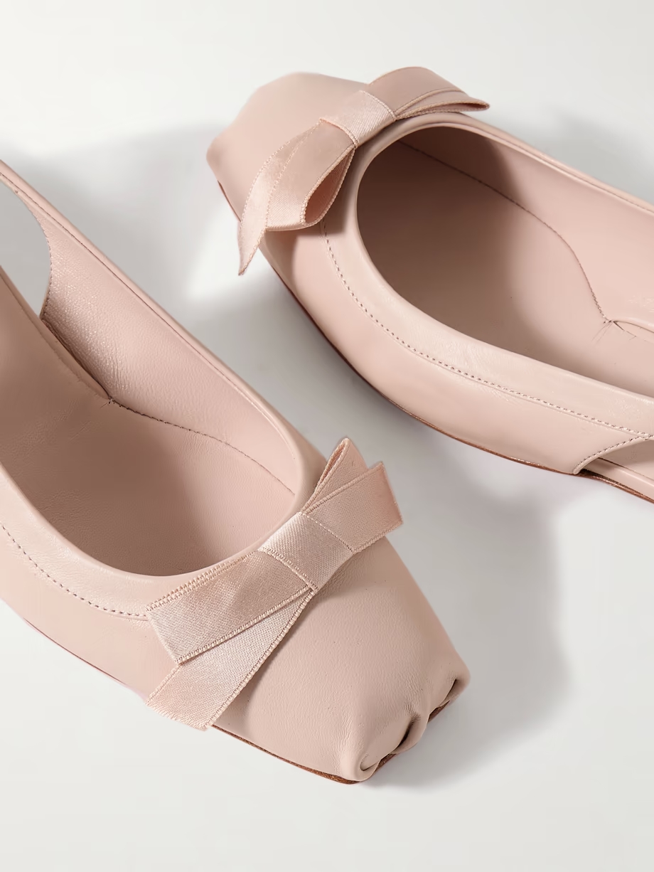 Mamaflirt 30 bow-embellished leather slingback pumps Mamaflirt 30 bow-embellished leather slingback pumps
