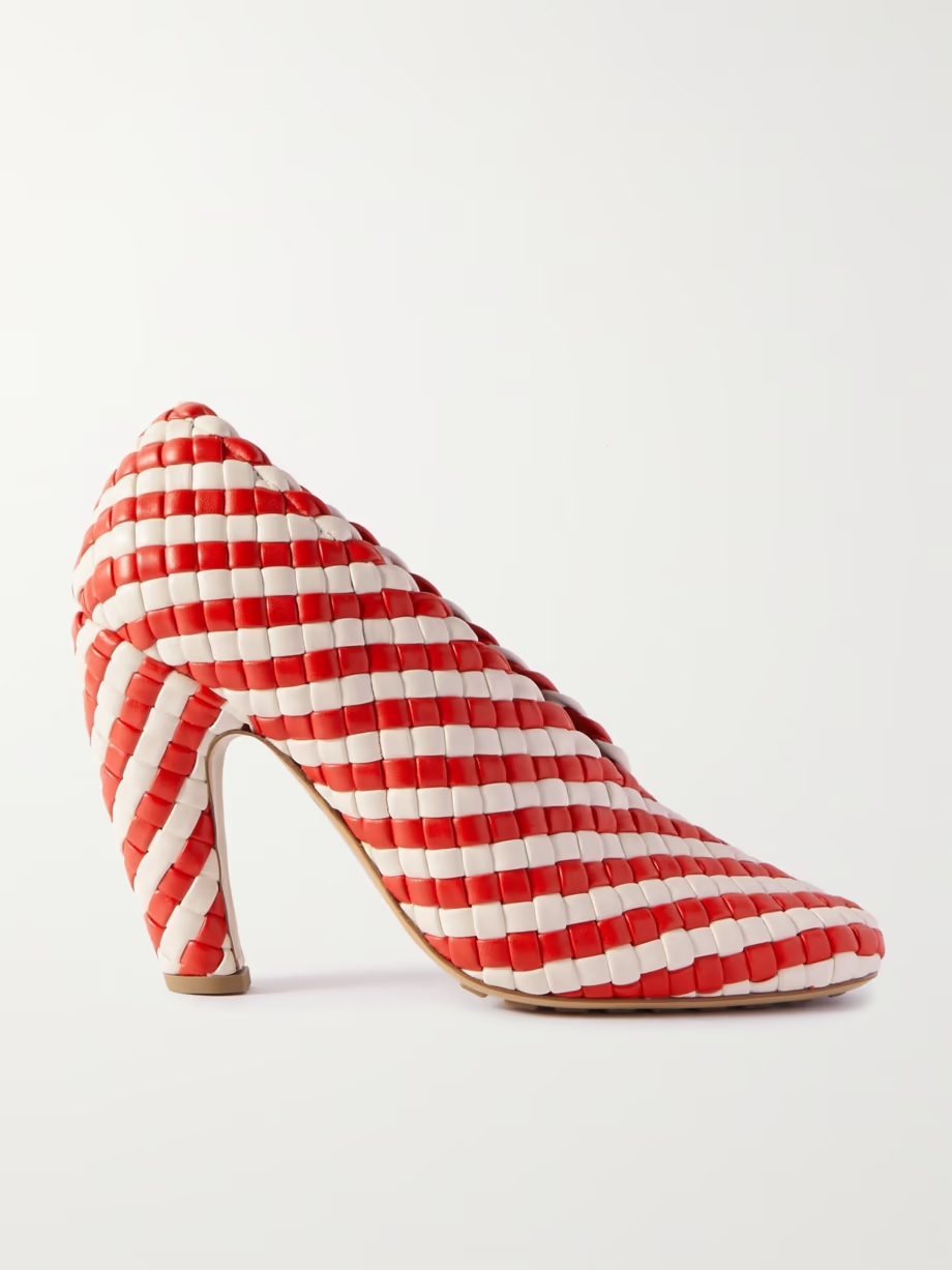 Canalazzo striped intrecciato leather pumps Canalazzo striped intrecciato leather pumps
