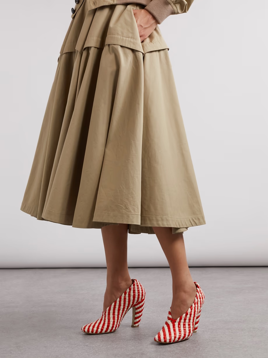 Canalazzo striped intrecciato leather pumps Canalazzo striped intrecciato leather pumps