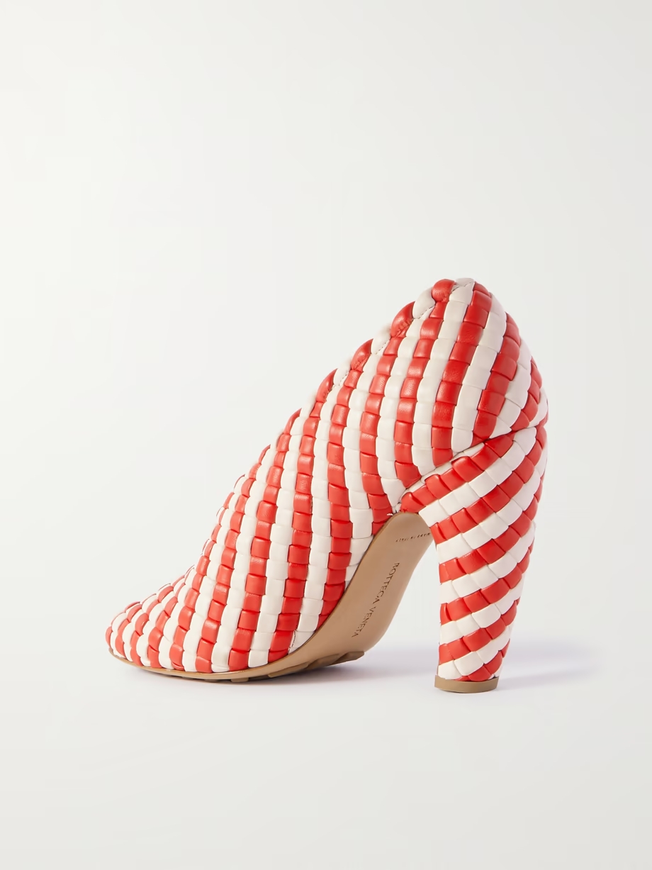 Canalazzo striped intrecciato leather pumps Canalazzo striped intrecciato leather pumps