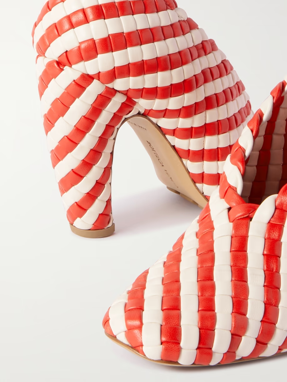 Canalazzo striped intrecciato leather pumps Canalazzo striped intrecciato leather pumps