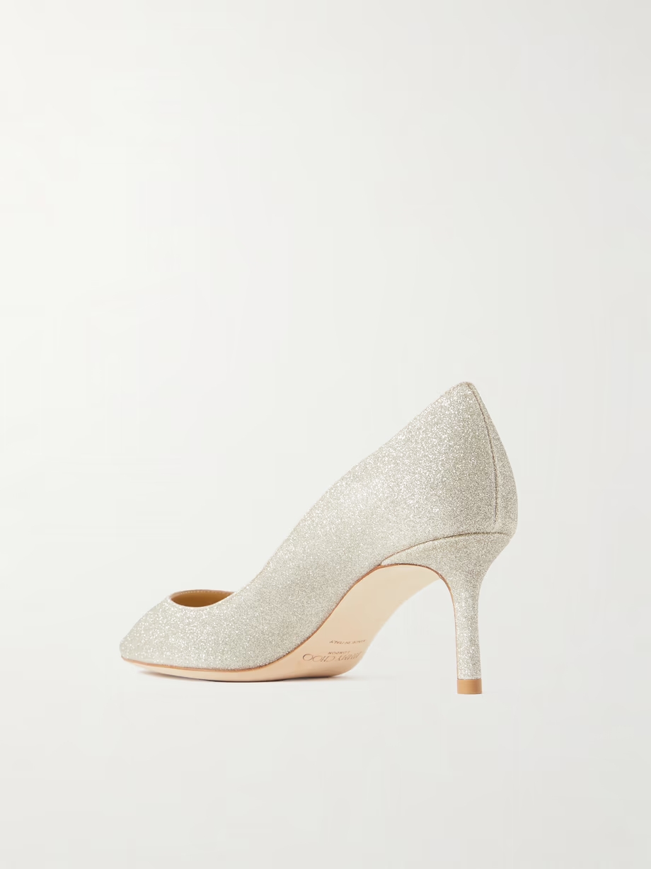 Romy 60 glittered leather pumps Romy 60 glittered leather pumps