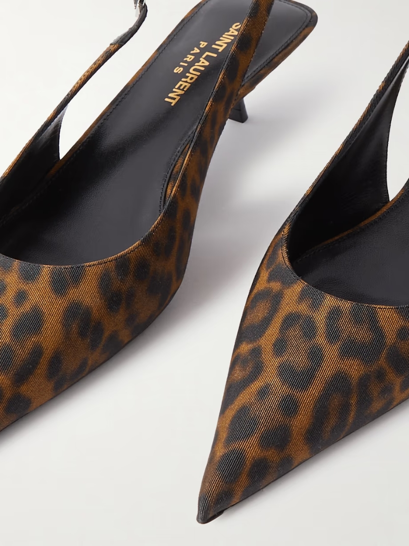 Cherish leopard-print grosgrain slingback pumps Cherish leopard-print grosgrain slingback pumps