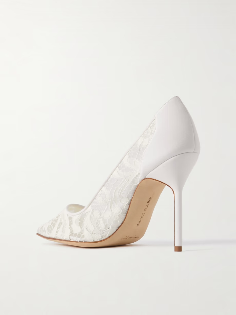 BBLA 105 silk satin-trimmed corded lace pumps BBLA 105 silk satin-trimmed corded lace pumps