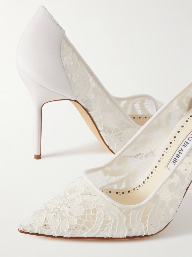 BBLA 105 silk satin-trimmed corded lace pumps BBLA 105 silk satin-trimmed corded lace pumps