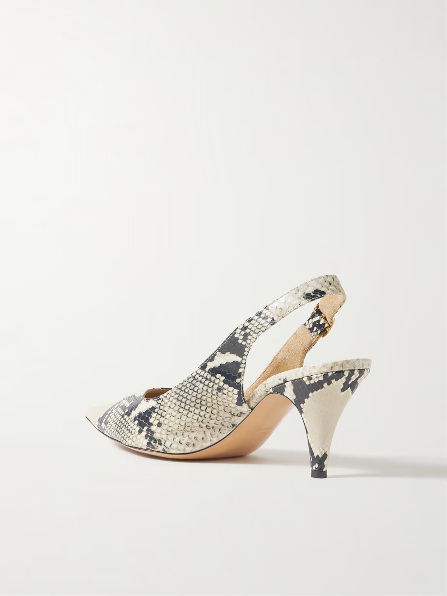 River snake-effect slingback pumps River snake-effect slingback pumps