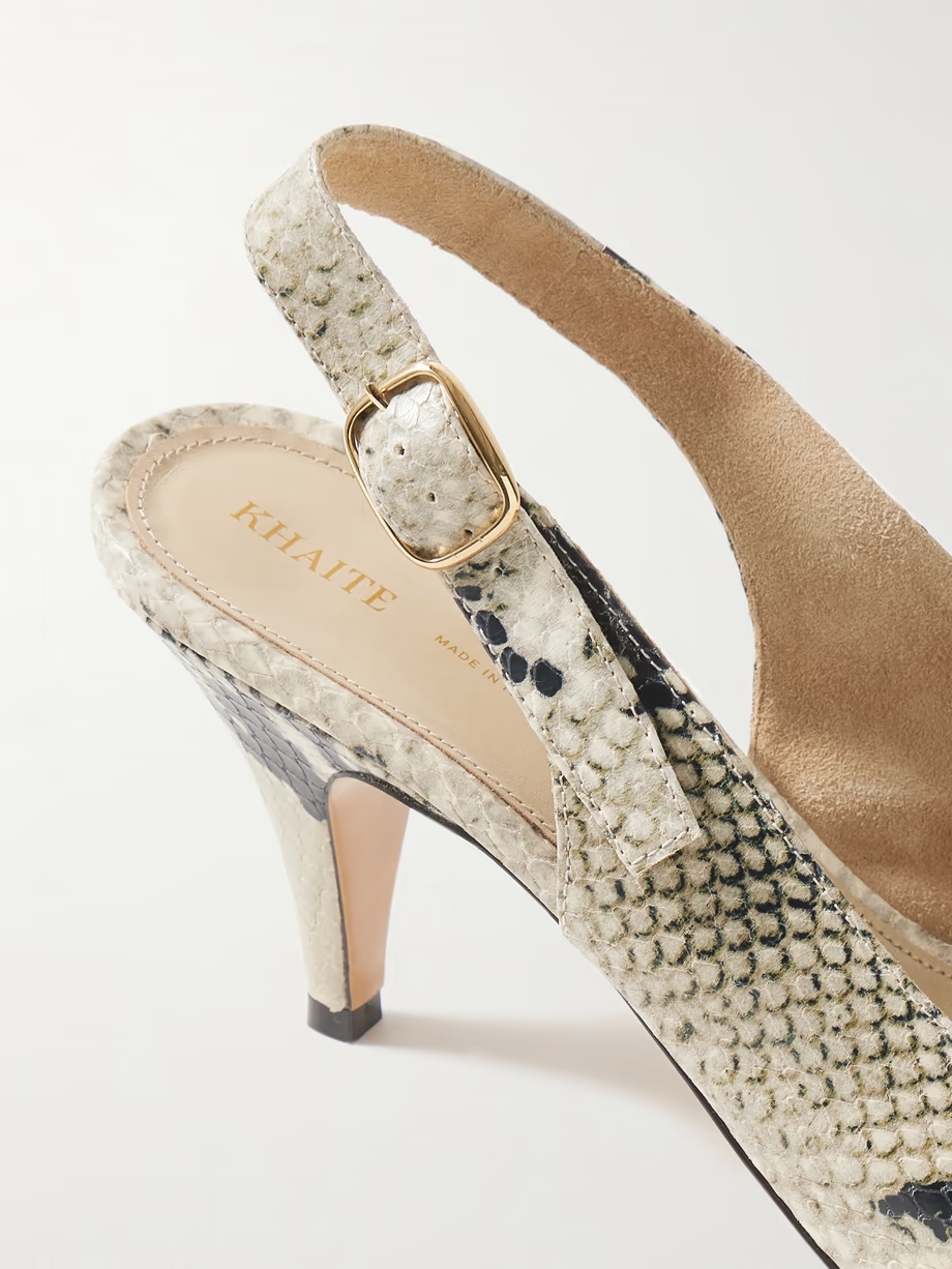 River snake-effect slingback pumps River snake-effect slingback pumps