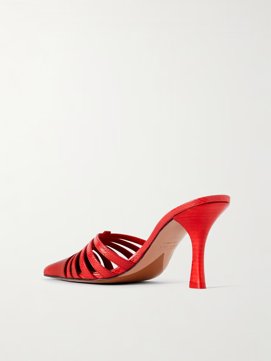 + Nadia Lee Cohen patent and snake-effect leather mules + Nadia Lee Cohen patent and snake-effect leather mules