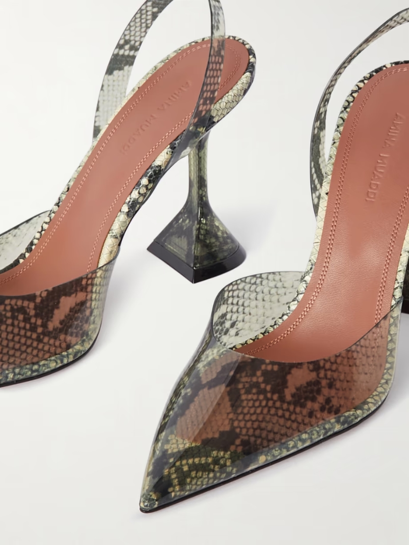 Holli snake-effect PVC slingback pumps Holli snake-effect PVC slingback pumps