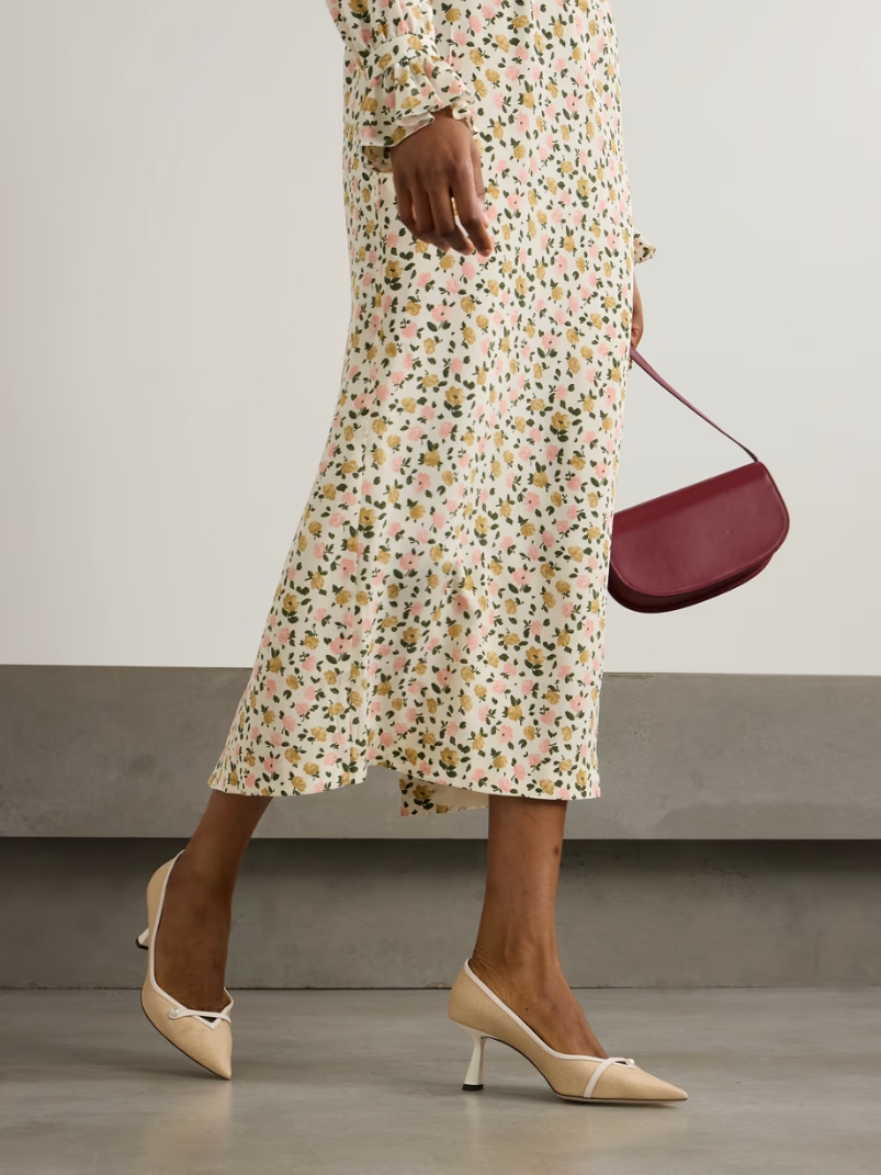 Rosalia 65 embellished leather-trimmed raffia pumps Rosalia 65 embellished leather-trimmed raffia pumps