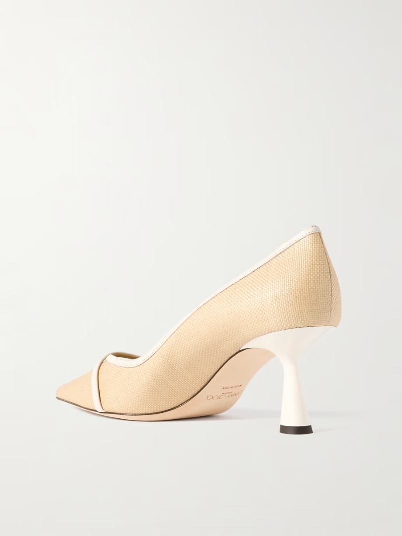 Rosalia 65 embellished leather-trimmed raffia pumps Rosalia 65 embellished leather-trimmed raffia pumps