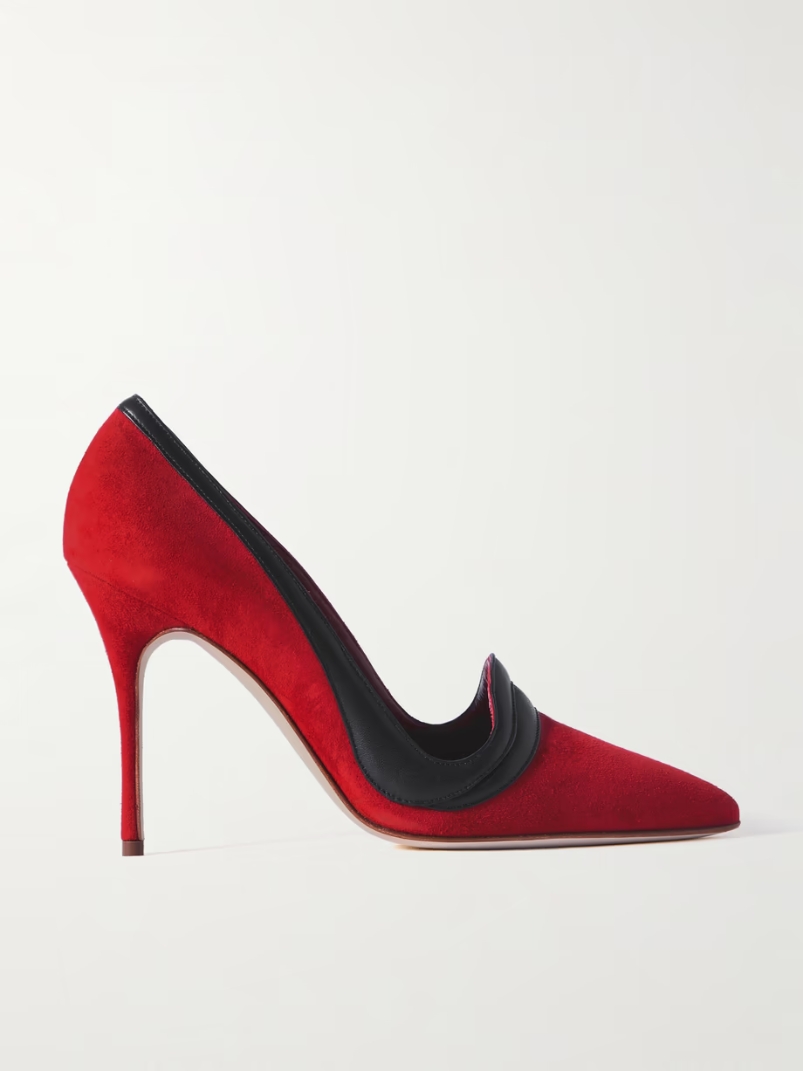 Ajarafa 105 leather-trimmed suede pumps Ajarafa 105 leather-trimmed suede pumps