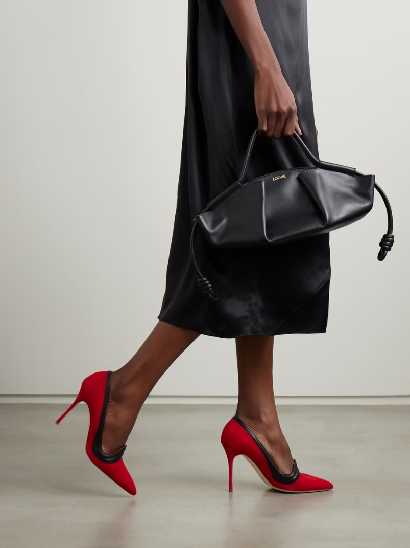 Ajarafa 105 leather-trimmed suede pumps Ajarafa 105 leather-trimmed suede pumps