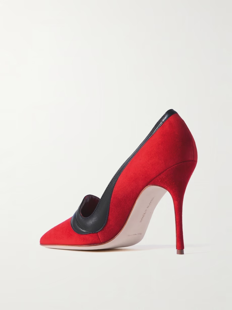 Ajarafa 105 leather-trimmed suede pumps Ajarafa 105 leather-trimmed suede pumps
