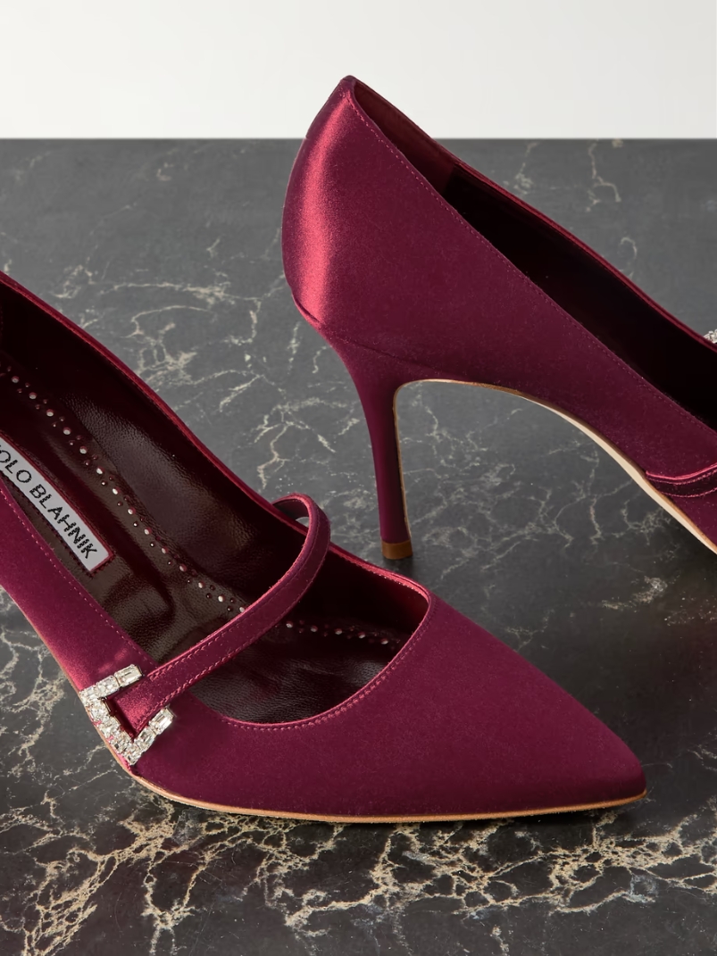 Ramima 90 crystal-embellished satin pumps Ramima 90 crystal-embellished satin pumps