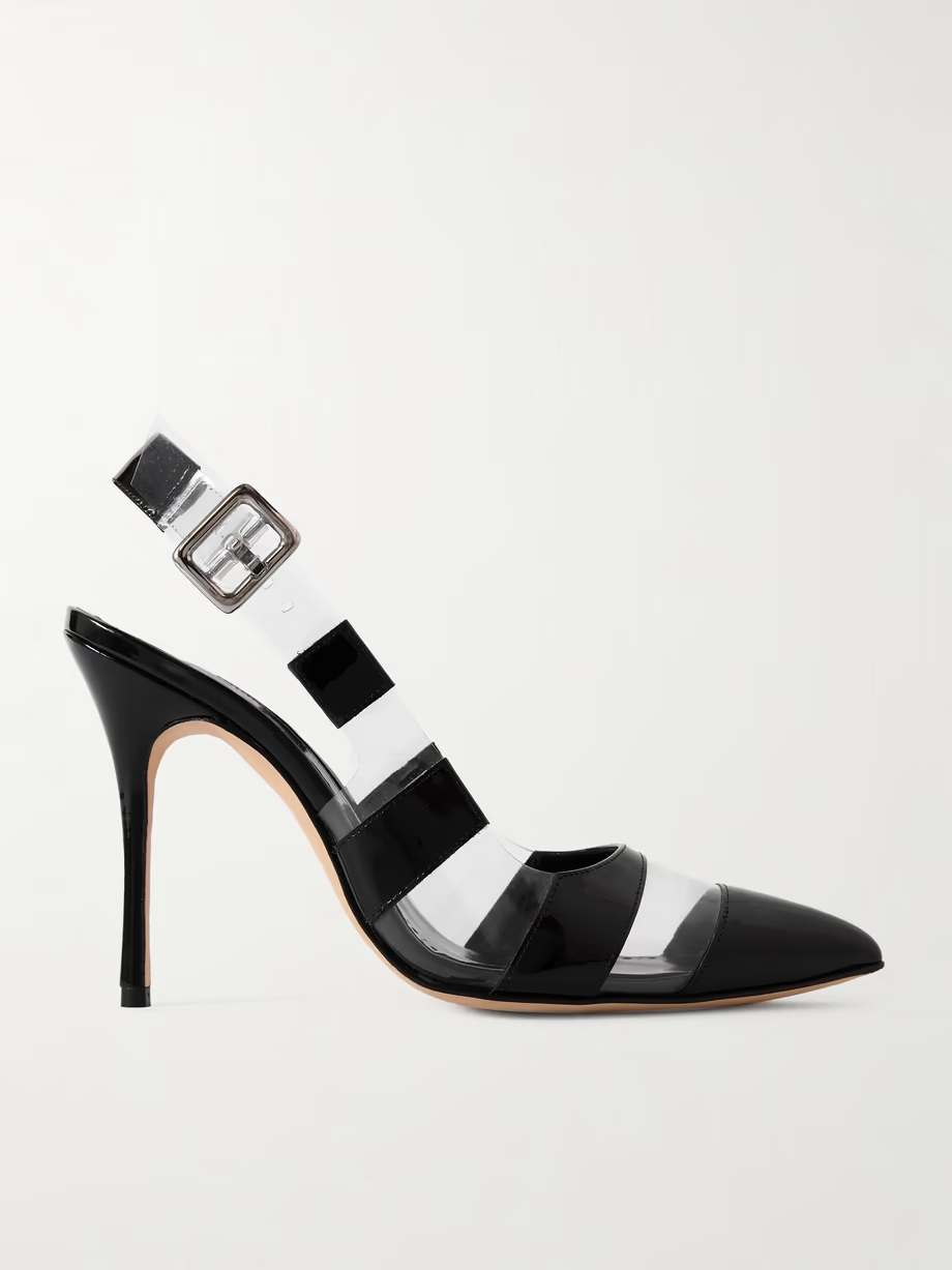 Uxra 105 patent-leather and PVC slingback pumps Uxra 105 patent-leather and PVC slingback pumps