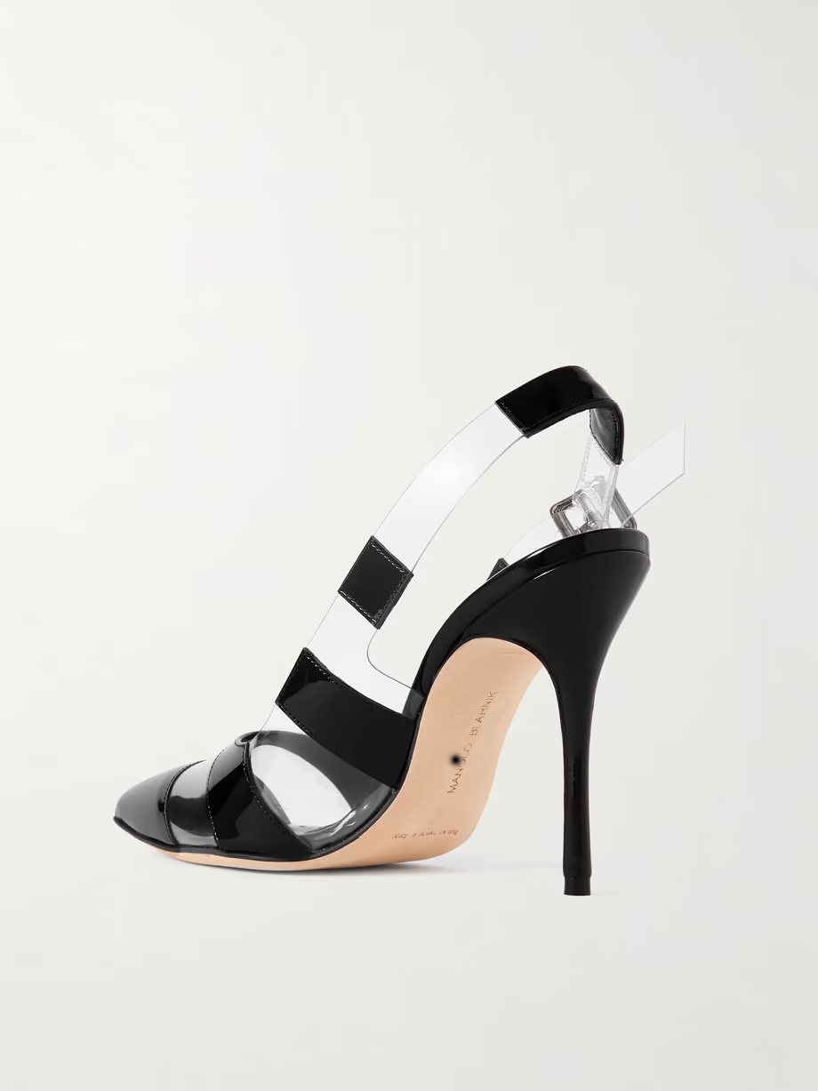 Uxra 105 patent-leather and PVC slingback pumps Uxra 105 patent-leather and PVC slingback pumps