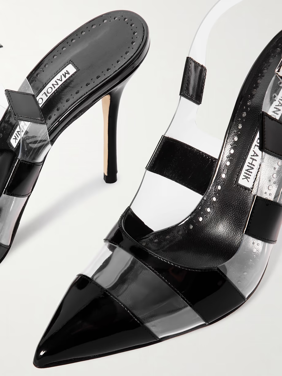 Uxra 105 patent-leather and PVC slingback pumps Uxra 105 patent-leather and PVC slingback pumps