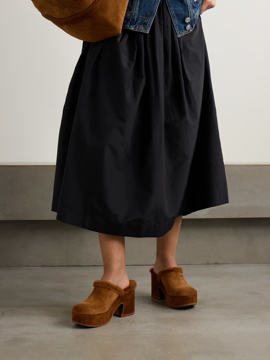Lyss 55 shearling-trimmed suede mules Lyss 55 shearling-trimmed suede mules