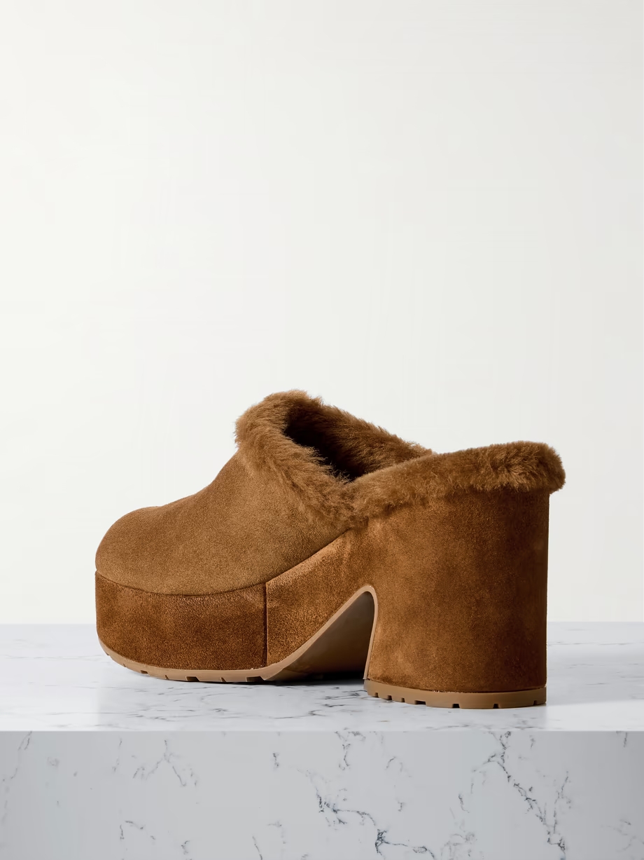 Lyss 55 shearling-trimmed suede mules Lyss 55 shearling-trimmed suede mules