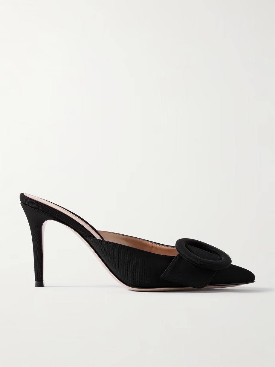 Osaka 85 buckle-embellished faille mules Osaka 85 buckle-embellished faille mules