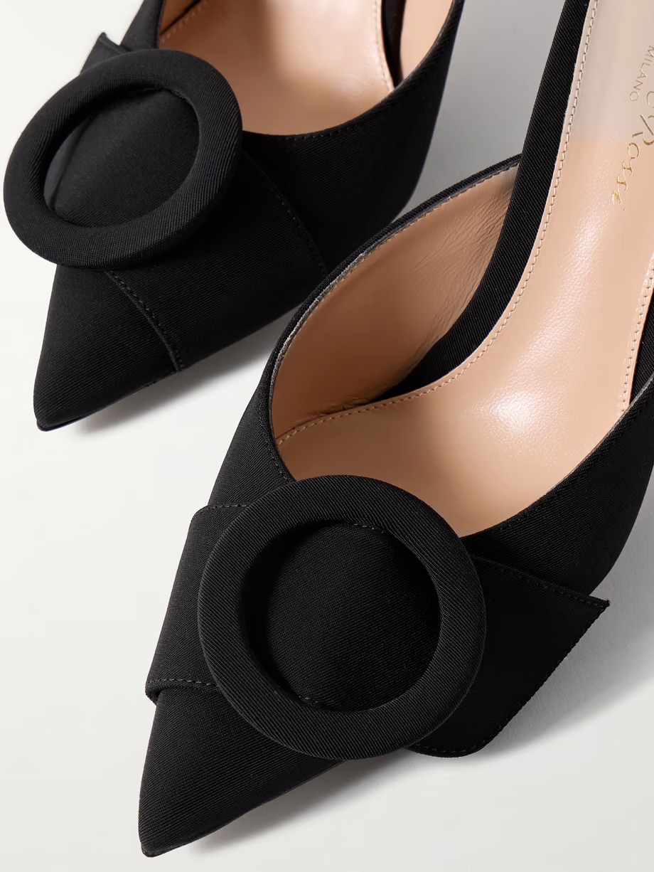 Osaka 85 buckle-embellished faille mules Osaka 85 buckle-embellished faille mules