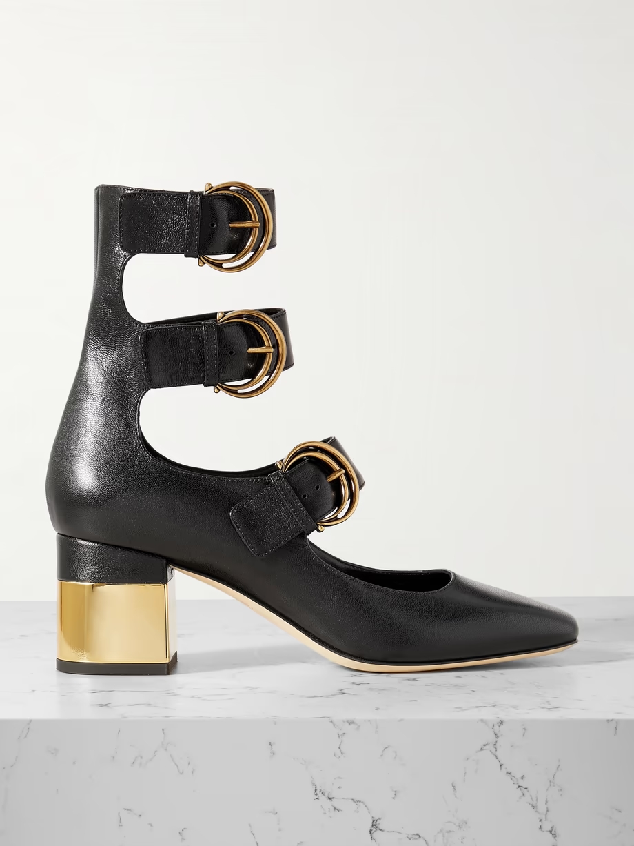 Alizè buckle-embellished leather pumps Alizè buckle-embellished leather pumps