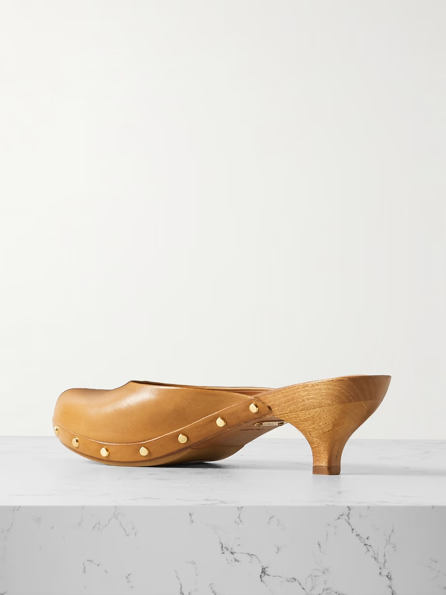 Studded leather mules Studded leather mules