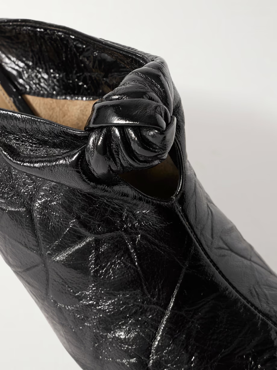 Rowan knotted crinkled-leather mules Rowan knotted crinkled-leather mules