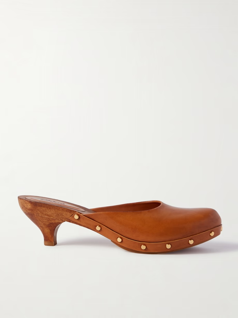 Studded leather mules Studded leather mules