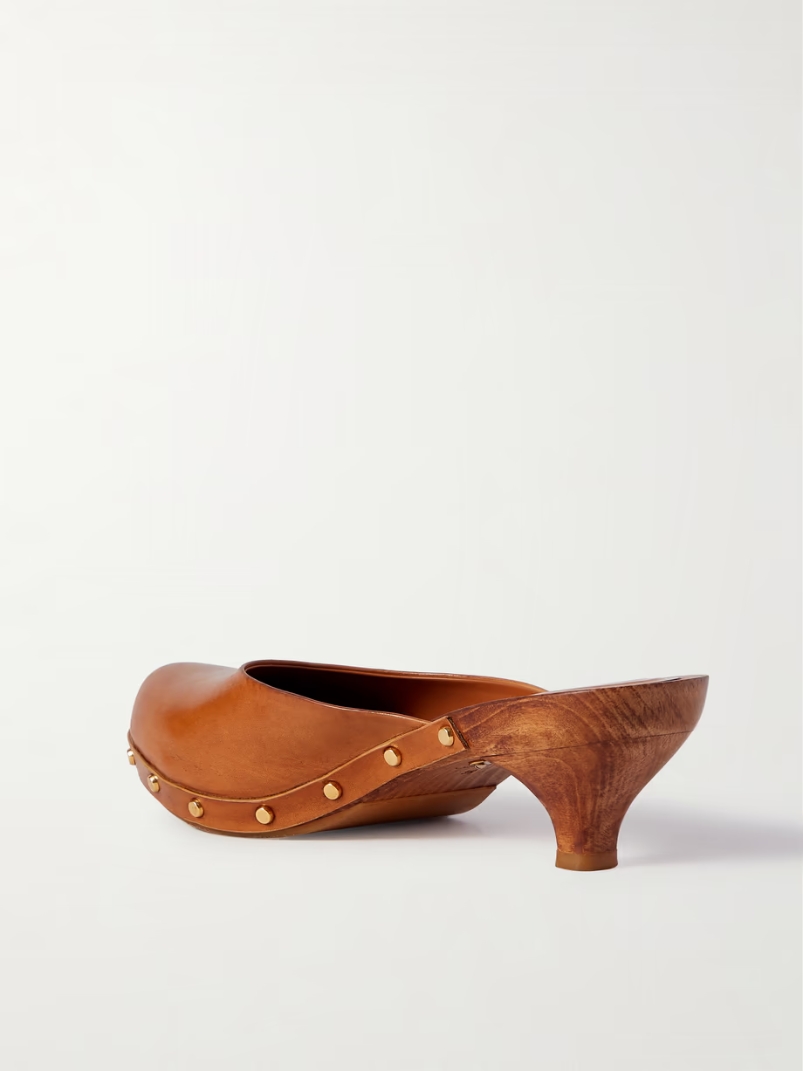 Studded leather mules Studded leather mules