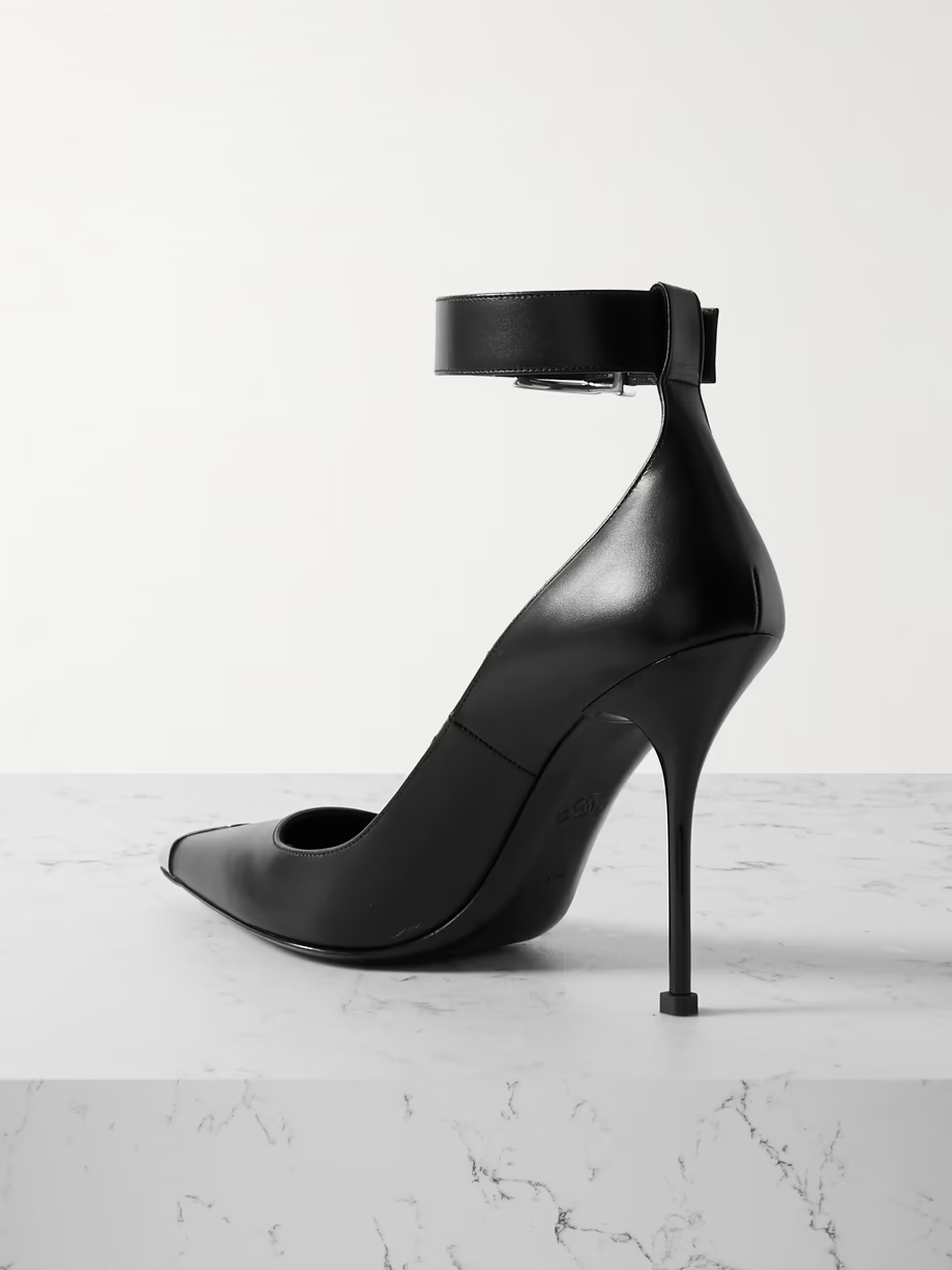 Punk leather point-toe pumps Punk leather point-toe pumps