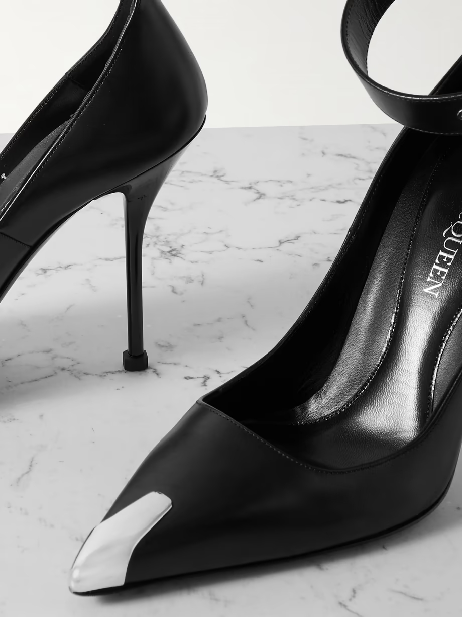 Punk leather point-toe pumps Punk leather point-toe pumps