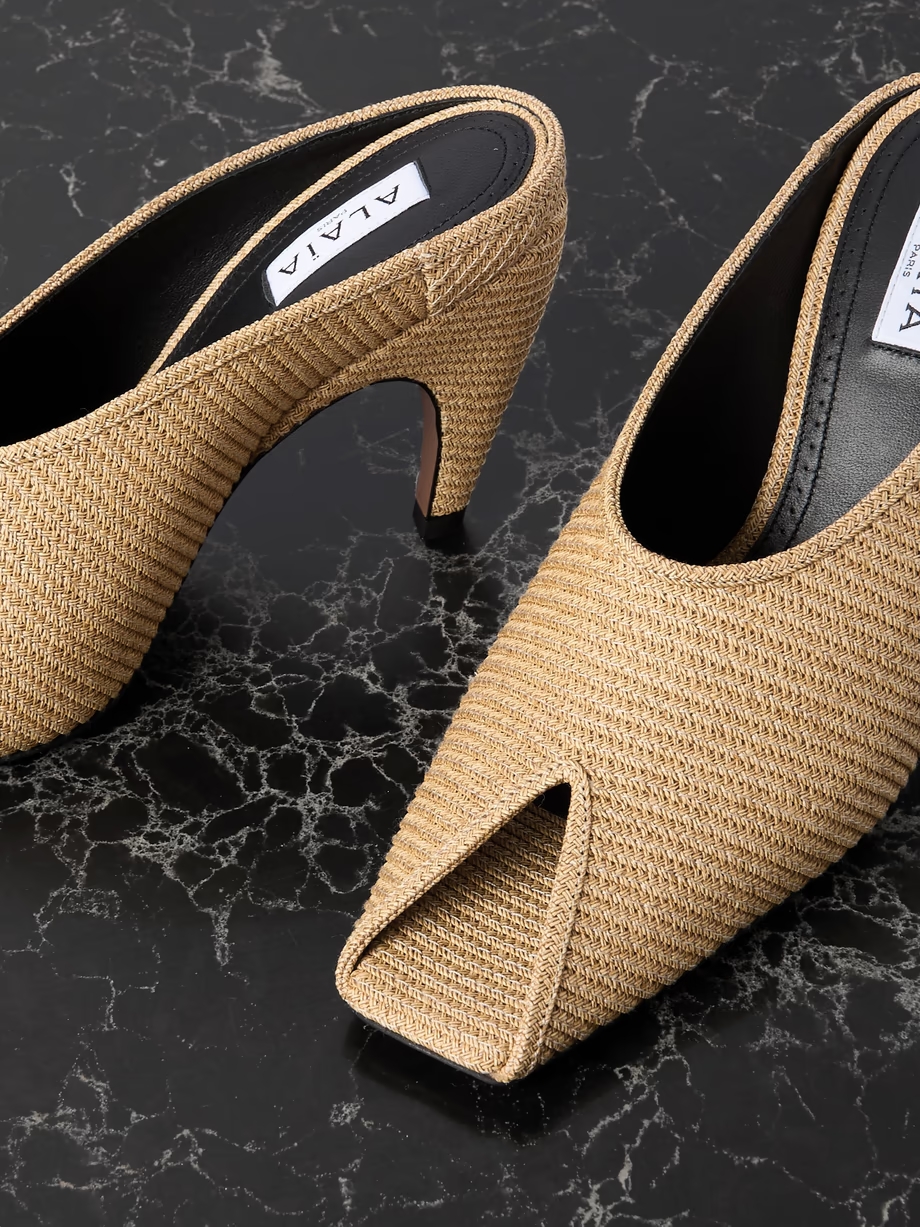 Spike woven raffia pumps Spike woven raffia pumps