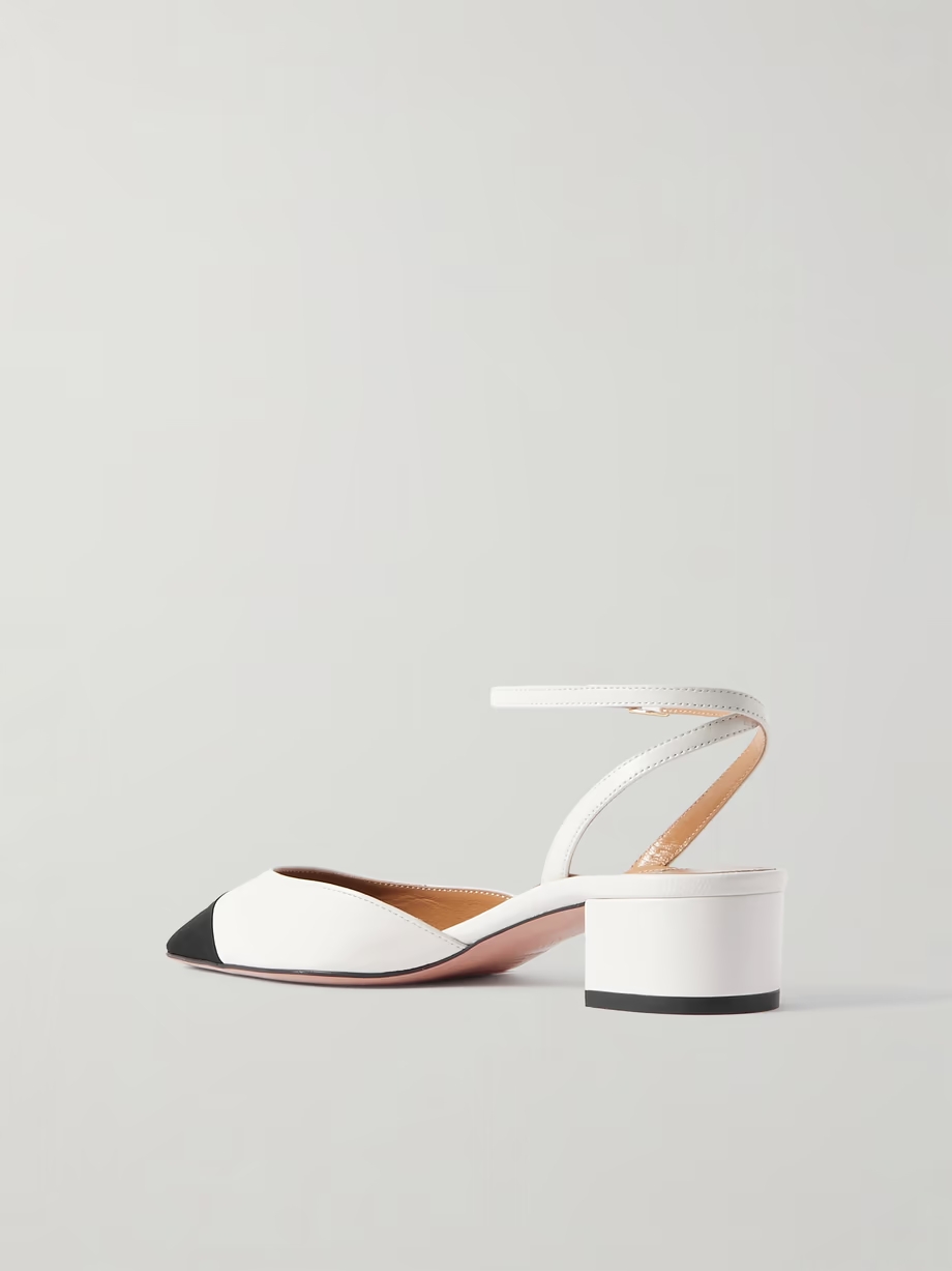 French Flirt 35 grosgrain-trimmed leather Mary Jane pumps French Flirt 35 grosgrain-trimmed leather Mary Jane pumps
