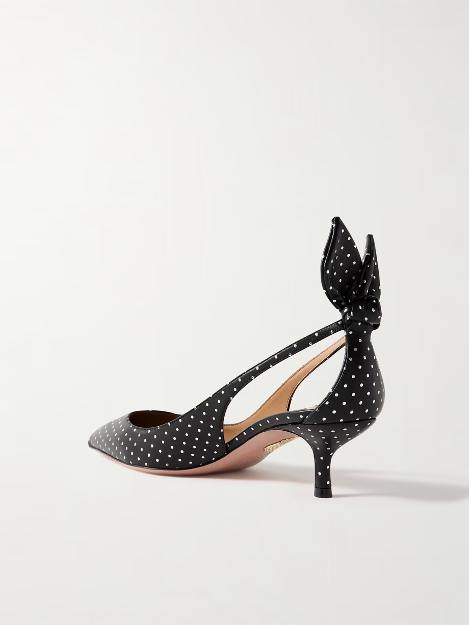 Bow Tie 50 metallic polka-dot leather pumps Bow Tie 50 metallic polka-dot leather pumps