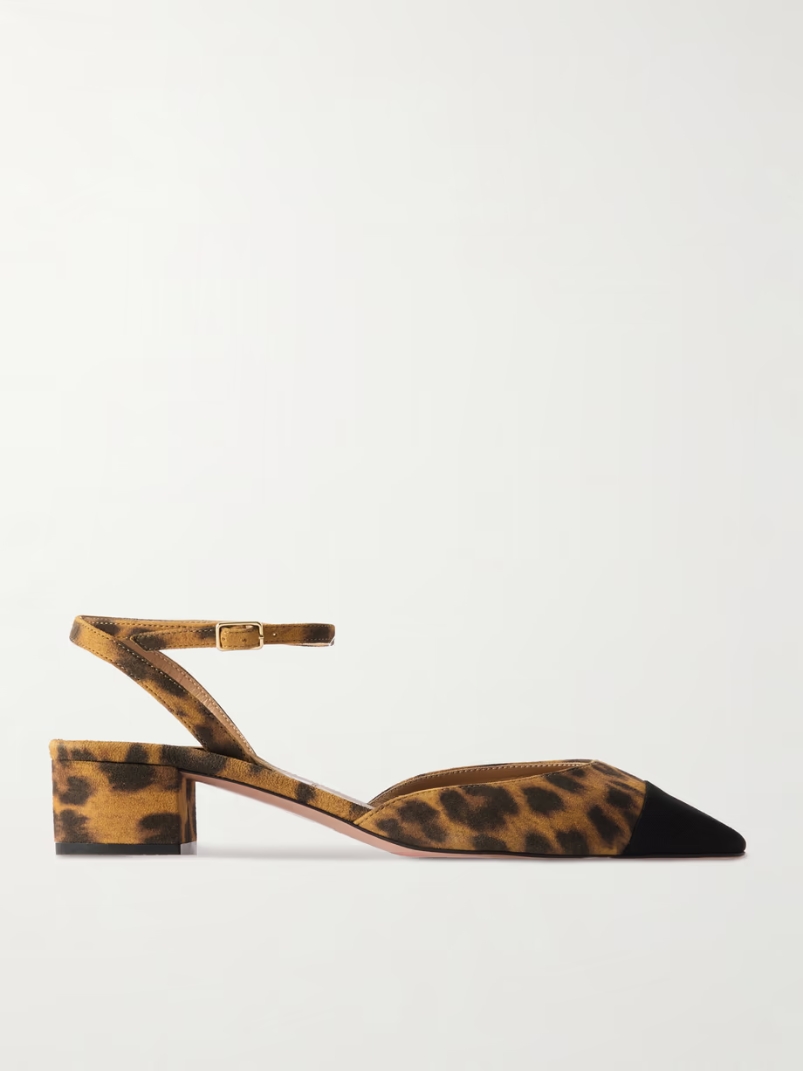 French Flirt 35 grosgrain-trimmed leopard-print suede pumps French Flirt 35 grosgrain-trimmed leopard-print suede pumps